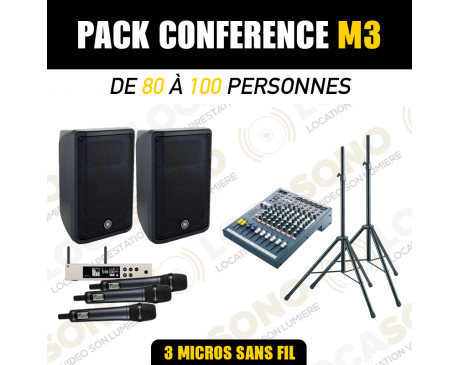 Location Pack conférence M3 - 3 micros HF