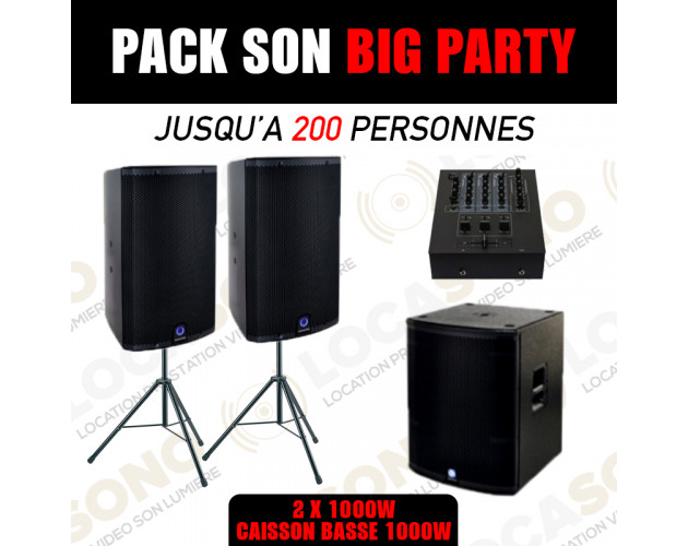 Pack Sono 3 : Enceintes, caisson de basse, table de mixage