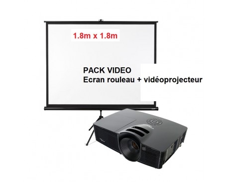 location PACK écran 1.80 x 1.80 + vidéoprojecteur 3000 lumens